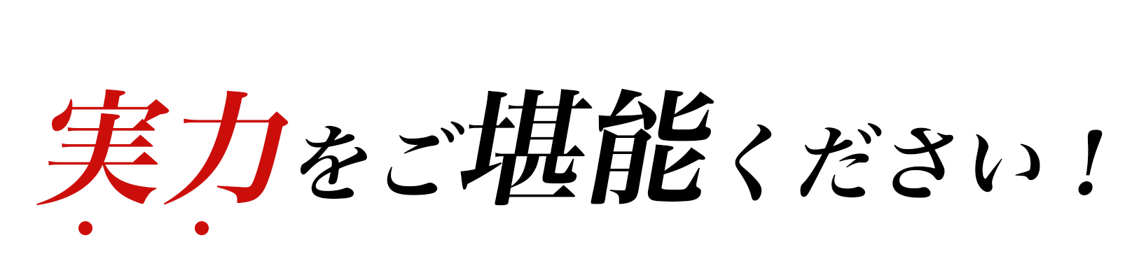 実力をご堪能ください！